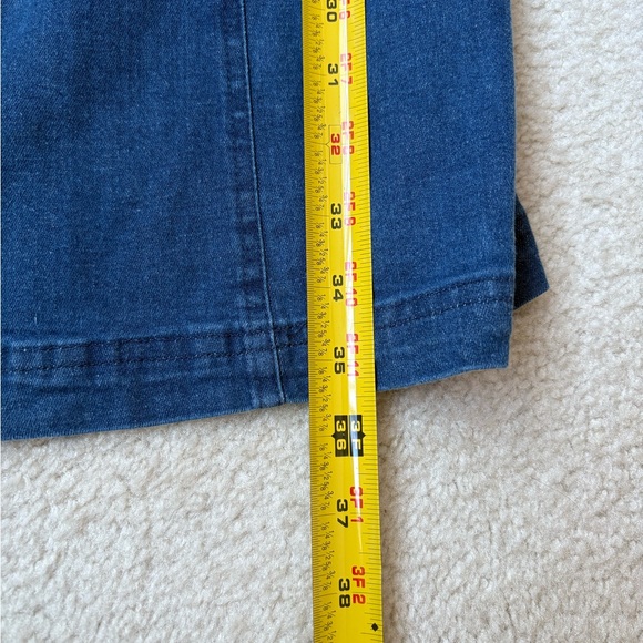 Anthropologie PORRIDGE ROSETTE DENIM SLIM MINI DRESS size Medium New - Picture 5 of 8